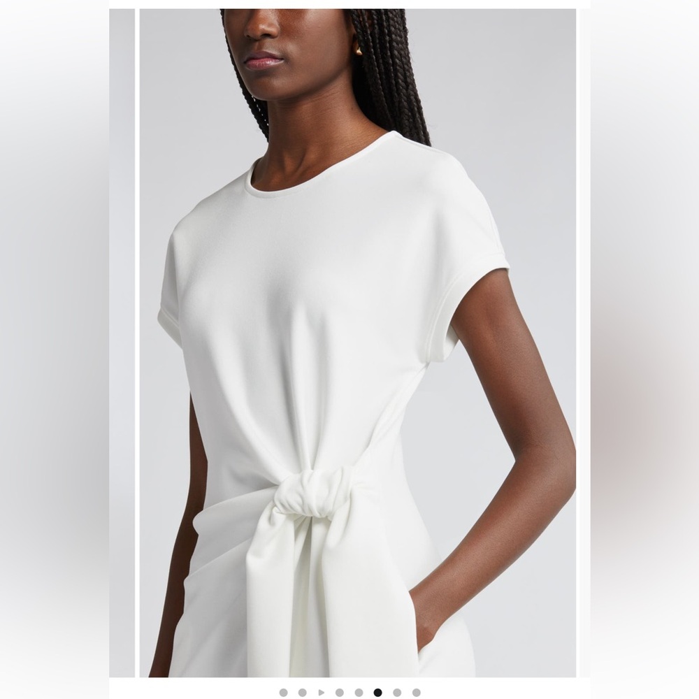 NWOT Nordstrom White Tie Waist Midi Dress Size Large - Picture 7 of 9